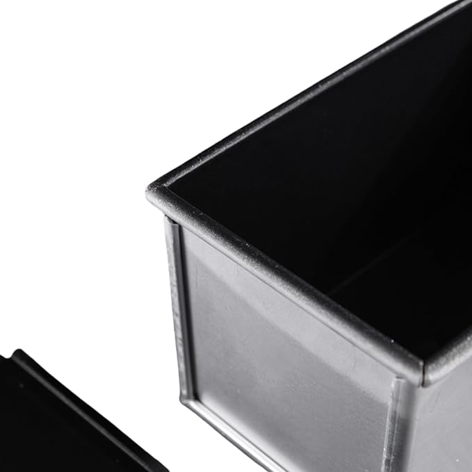 Shokupan Bread Pan 1.5 Loaf - Japanese Bread Pan, Pullman Bread Pan with Lid, Iron Aluminum Plated for Commercial Use, Durable Silver Mold