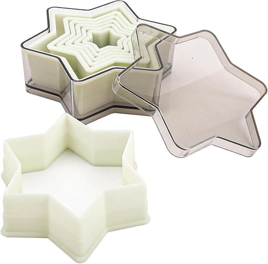 Multi-Shape Nylon Cookie Molds Round Square Star Plastic Geometry Biscuit Cutter Dough Mousse Bread Slicer DIY Bakery Utensils (Six Pointed Star)