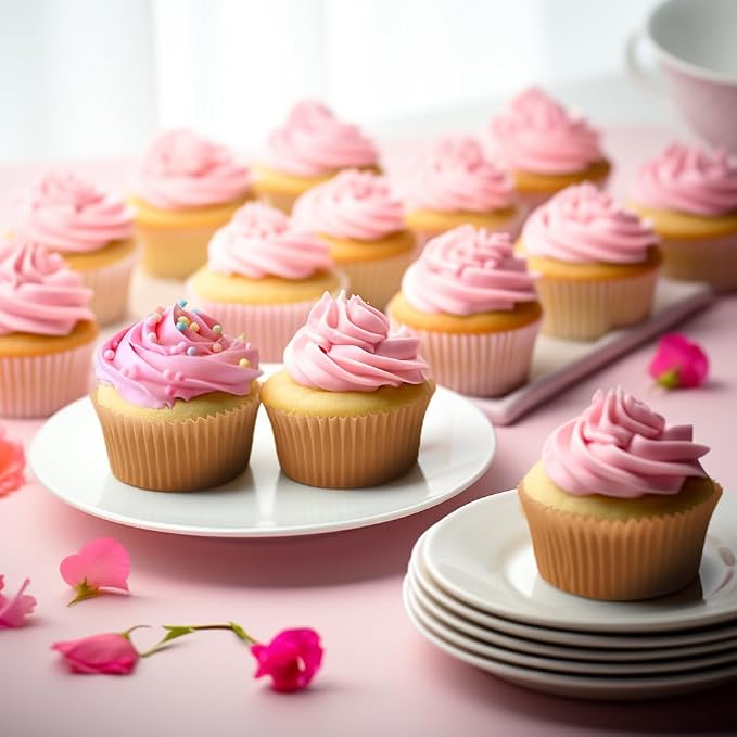 Jumbo Cupcake Liners 300 pcs Natural Muffin Liners No Smell,Food&Grade,Greaseproof Paper Baking Cups, Cupcake Wrappers for Party,Christmas by GoldenBakeryFamily