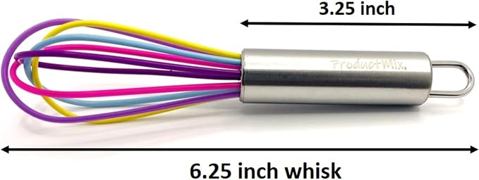 Small Silicone Whisk for Cooking & Mixing (6 inches)