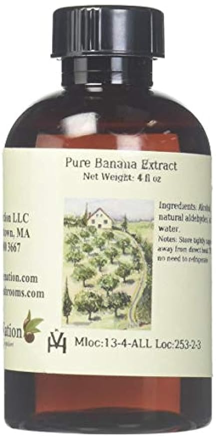 OliveNation Banana flavor Extract from Natural Flavors for Baked Goods, Beverages, Breads, Fillings, Sugar Free, Non-GMO, Gluten Free, Kosher, Vegan - 4 oz | All Natural Sugar Free Liquid Adds Sweet Tropical Taste/Aroma in Baked Goods, Sauce, Frosting/...