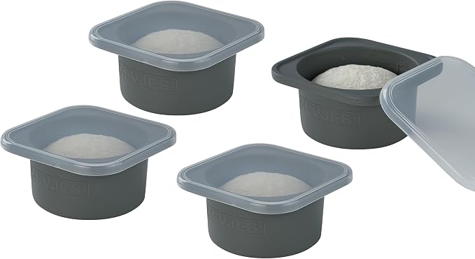 Stackable Silicone Artisan Pizza Dough Proofing Proving Containers with Lids-2/3/4/5 pack-500ml portion (Spacegrey, 4 PACK)