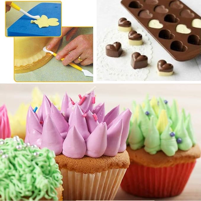 289PC Cake Decorating Kit with Cake Stand Turntable, Cake Baking Supplies 100+1 Piping Bags, Offset & Straight Spatulas Tools Set, 51 Numbered Piping Tips with Pattern Chart
