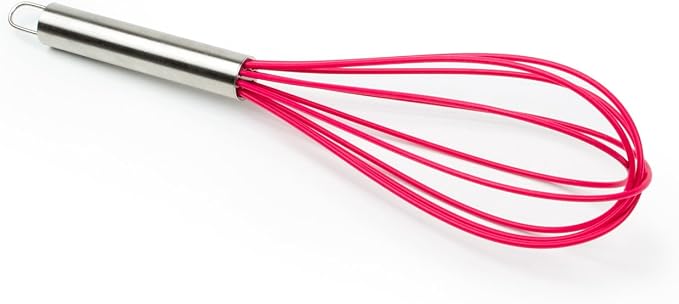 Fox Run Brands Raspberry Silicone Whisk, 3.5 x 3.5 x 11.75 inches, Pink