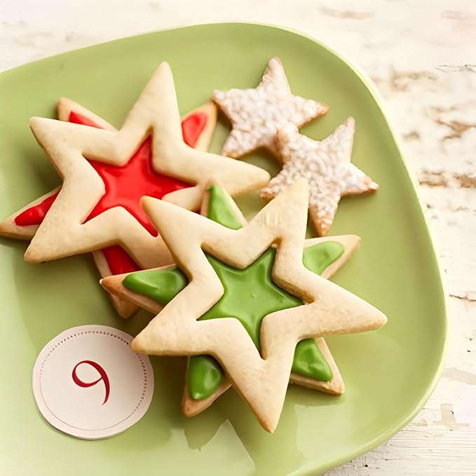 MrCookie Star Cookie Cutters Set,5pc Thickened Stainless Steel. | Sturdy stainless steel,food-grade.5 sizes 1.57-3.74in.For cookies,sandwiches,holiday.