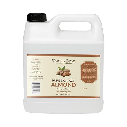 Pure Almond Extract for Baking and Flavoring - Premium Quality Natural Flavors for Baked Goods, Desserts, & Cooking - 1 Gallon