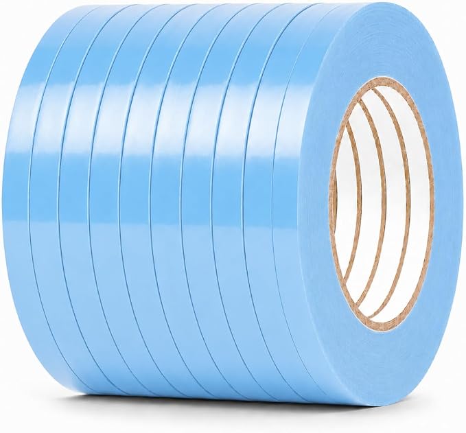 GGR Supplies UPVC-24BS Light Blue Poly Bag Sealing Tape, 3/8 Inch x 180 Yards, Bag Sealing Tape for Produce, Bakery, Candy, Food Packaging and Inventory Color Coding. Pack of 10