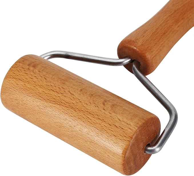 Watris Veiyi Small Rolling Pin, 2PCS Wooden Dough Roller, Non-Stick Pizza Roller, Dough Baker Roller Set for Home Kitchen Baking Cooking(9.5cm/3.74in)