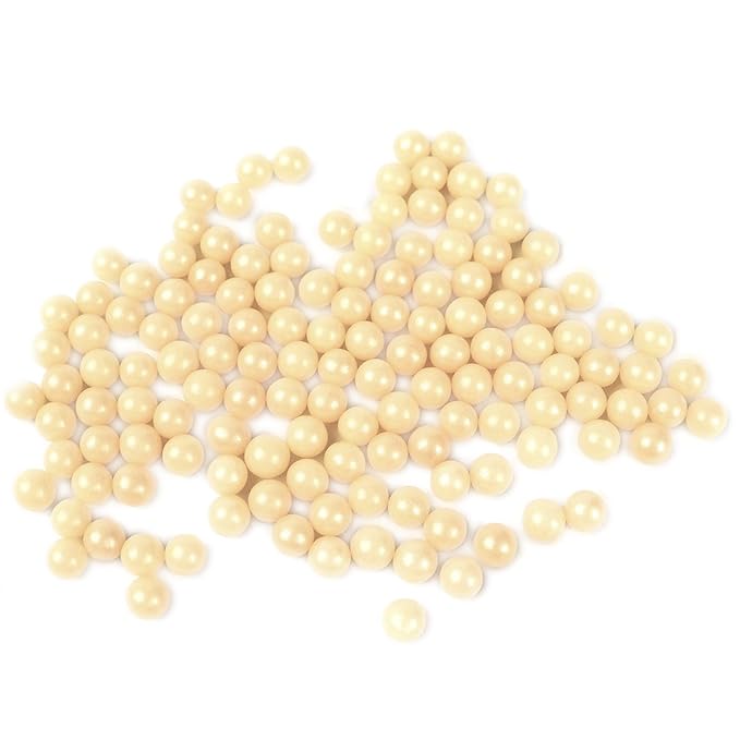 O'Creme Ivory Edible Sugar Pearls Cake Decorating Supplies for Bakers: Cookie, Cupcake & Icing Toppings, Beads Sprinkles For Baking, Certified, Candy Sugar Ball Accents (4mm, 32 Oz)
