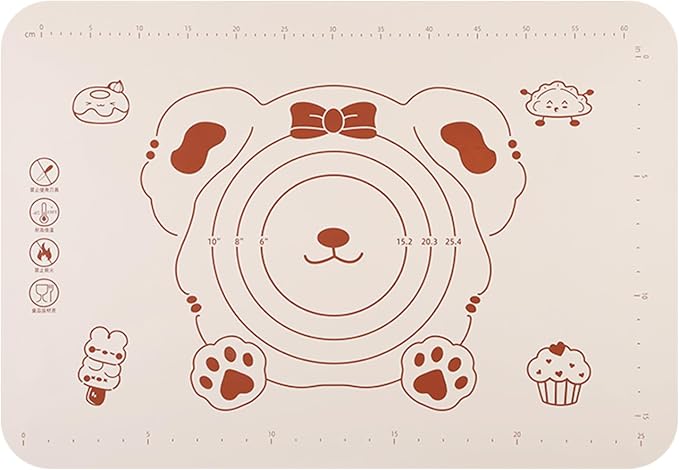 Silicone Baking Mat with Measurements, Non-Slip Non Stick Pastry Mat Sheetfor for Dough,Pastry, Bread, Cookies, Pizza, Fondant, Pasta