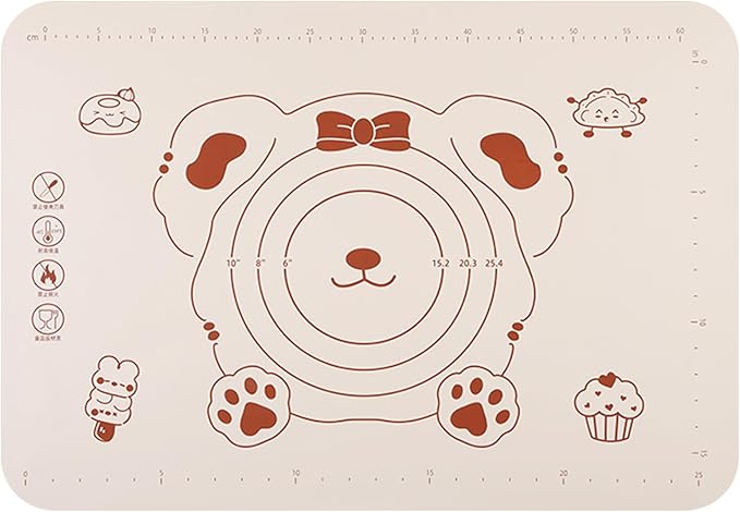 Silicone Baking Mat with Measurements, Non-Slip Non Stick Pastry Mat Sheetfor for Dough,Pastry, Bread, Cookies, Pizza, Fondant, Pasta