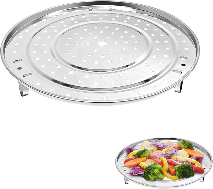 Steamer Rack for Pots, 11.8 inch 304 Stainless Steel Steamer Insert for Pot with Removable Legs, Steaming Rack for Vegetables, Dumplings, Tamales, Seafood