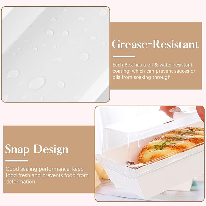 ZORRITA Paper Charcuterie Boxes with Clear Lids, 7.5", 100 Pack, White | Small To Go Treat Containers, For Desserts, Cookies, Sandwich, Pastry, Strawberries and Cupcakes