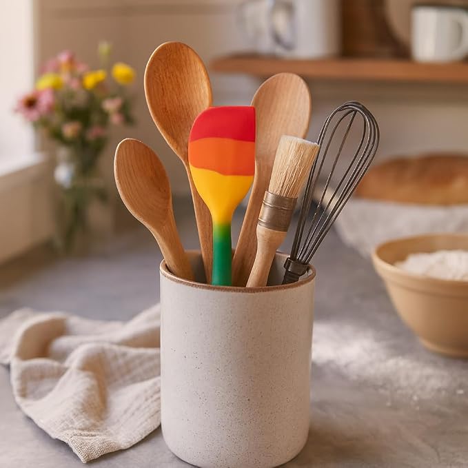 Cooking With Pride Non-Stick Mini Scraper Spatula, Heat-Safe Silicone With Iron Core, 8.5-Inch, Set of 2