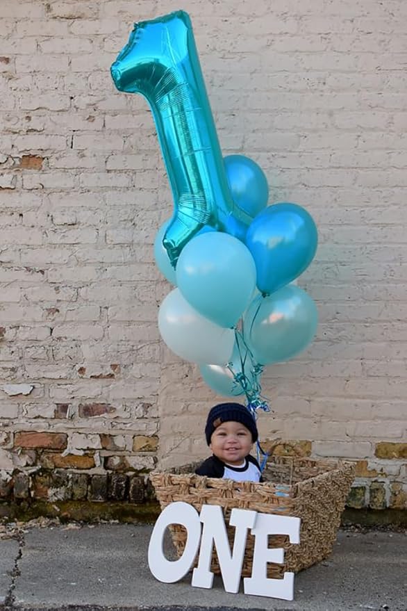 Number 6 Balloon 40 Inch, 6 7 Six Seven Birthday Decorations, 6th Birthday Balloon for Men Women, Light Blue 16 60 61 65 Numbers Balloons Graduations Anniversary Supplies