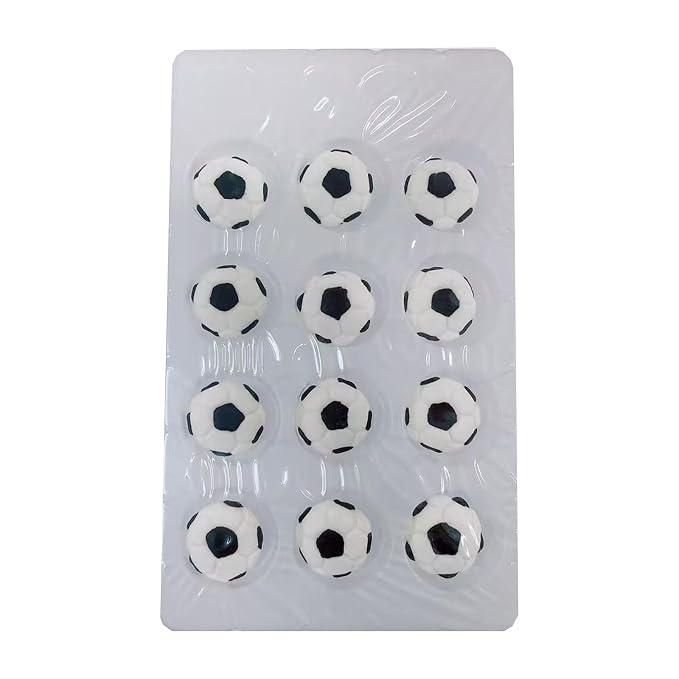 Sentovac 12 Pcs Soccer Icing Cake Decoration Edible Sprinkles DIY Candy Dessert For Cookie Cake Cupcake Topper Icing Frosting Party Decoration Supplies