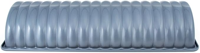 Fox Run Non-Stick Cake Pan, Rehrucken/Almond Cake Loaf Pan 4.75" x 12.25" | Long Cake Pan | Fluted Loaf Pan | Easy Release Nonstick Loaf Cake Pan | Baking Gadget | Yule Log & Almond Baking Tin