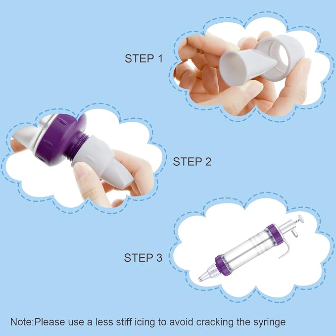 Eaasty Cake Decorating Syringe Set, Cupcake Frosting Injector with 7 Icing Nozzles and 3 Cream Scrapers, Reusable Dessert Decorating Piping Kit for Baking & Cupcakes