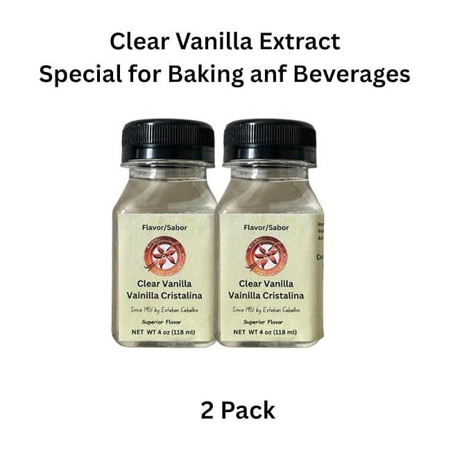Royal Artisan Vanilla – Clear Vanilla Extract for Baking 4 oz / 118 ml, Pure Vanilla Essence, Vainilla Cristalina – Premium Flavoring for Cakes, Coffee, Ice Cream, Beverages