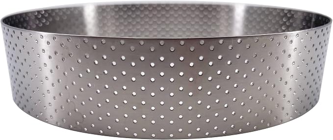 de Buyer Perforated Round Tart Ring - 6” Diameter, 1.4” Height - Perfect for Baking Beautifully Crisp Tarts - Easy to Use & Clean - Made in France