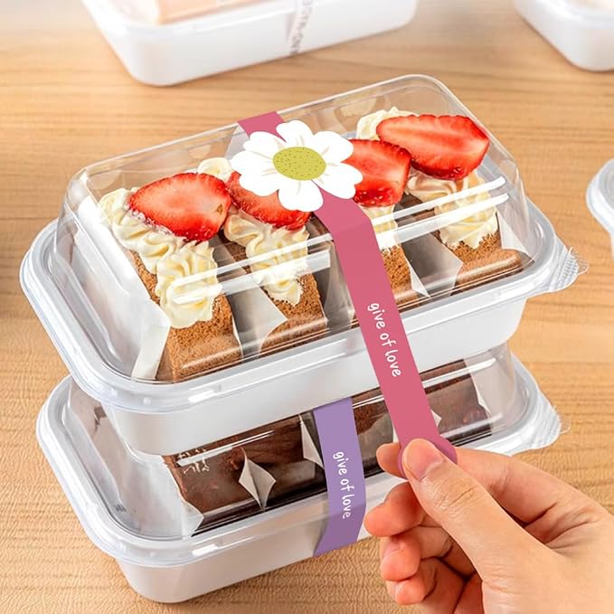 7.3 inch Long Sealing Stickers for Small Business 150 Pcs Cute Flower Shaped Give of Love Self-Adhesive Baking Labels Handmade Food Tamper-Proof Bakery Sticker for Baked Goods Packaging
