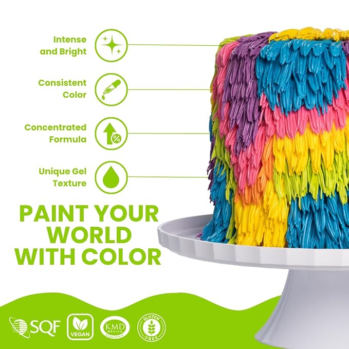 ENCO 6 Neon Food Coloring Gel Set 1.41 oz each (40 g)