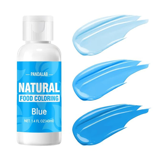 Blue Natural Food Coloring - Pandalab 40mL Plant-Based Concentrated Food Dye, No Artificial Dye, Vegan Edible Color for Baking, Cake Decorating, Icing, Frosting, Cookies, Candy, 1.4 Fl Oz