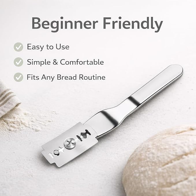 TFORESTER Bread Lame for Sourdough Baking – Stainless Steel Bread Scoring Tool with 5 Razor Blades & Lightweight TPU Cover – Dough Scorer Knife for Artisan Bread, Baker Gift-1Pack