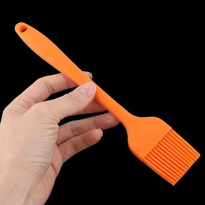 uxcell Silicone Family Bakery Cookie Cake Baking Tool Cream Butter Pastry Brush Orange
