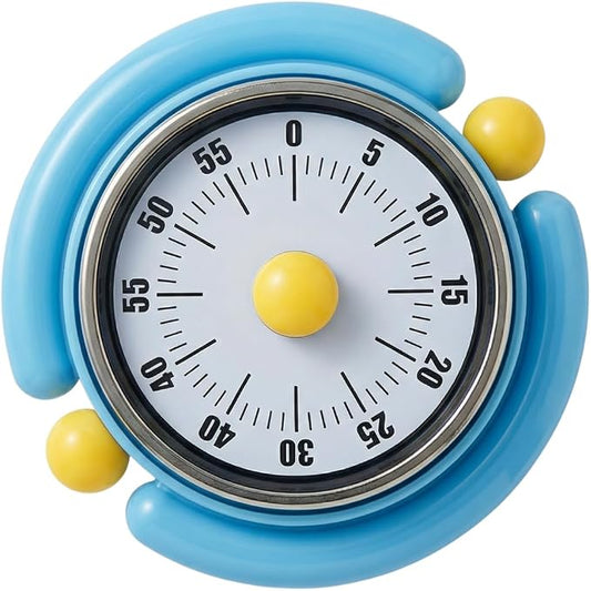 Visual Timer, Cute Magnetic Mechanical Kitchen Timer for Cooking, No Batteries Required, 60-Minute Countdown Clock for Study, Classroom, Baking, Yoga, Pomodoro - Loud Alarm