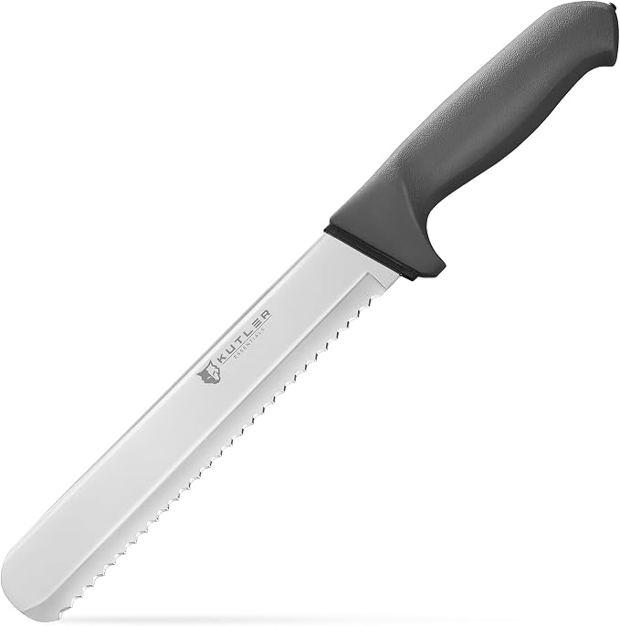 KUTLER Professional 8-Inch Bread Knife and Cake Slicer with Serrated Edge - Ultra-Sharp Stainless Steel Cutlery