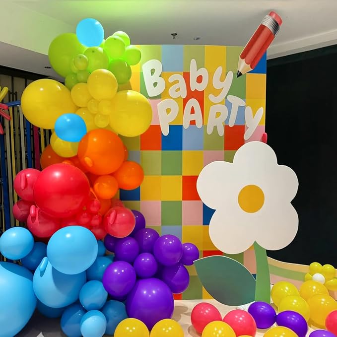 MEBAY Rainbow Balloon Arch Kit, 166Pcs 18 12 10 5 inch Colorful Latex Balloons Garland for Birthday Baby Shower Wedding Engagement Anniversary Mother's Day Party Decorations