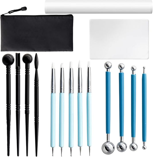 15 Pieces Fundamental Clay Tools Kit Clay Carving Modeling Tools Fondant Sculpting Shaping Tools For Beginner Kids Adult Pottery Carving Trimming Modeling Tool Supplies Kit For Professionals Beginner