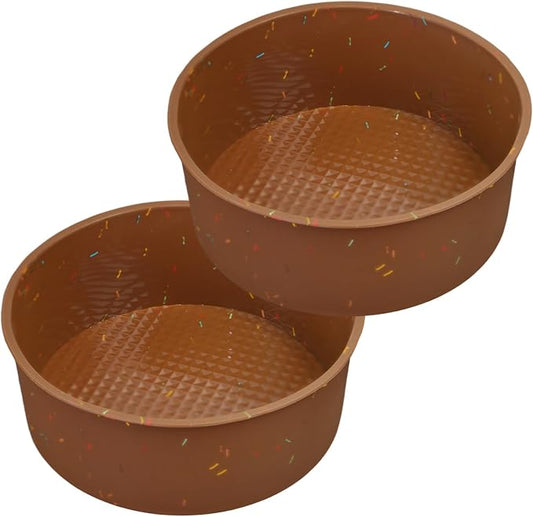 6 Inch Silicone Round Cake Pan, 2 Pcs Silicone Cake Pans, Nonstick Baking Mold BPA Free Dishwasher Safe, Great for Layer Cake, Cheese Cake, Chocolate Cake