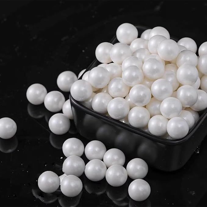 PhilaeEC White Pearls 14mm Size Sprinkles for Cake Decoration Edible Candy Baking Cookie Cupcake Toppers Wedding Party Valentines Halloween Christmas Supplies 3.88oz