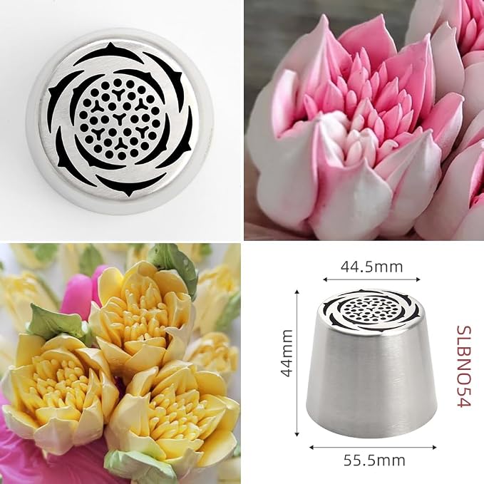 1 Piece Stainless Steel Extra Large Russian Tulip Flower Icing Tips,Pastry Frosting Piping Nozzles for Marshmallow Bouquet, Cake Decorating Piping TipsFlower Frosting Nozzles for Decorating
