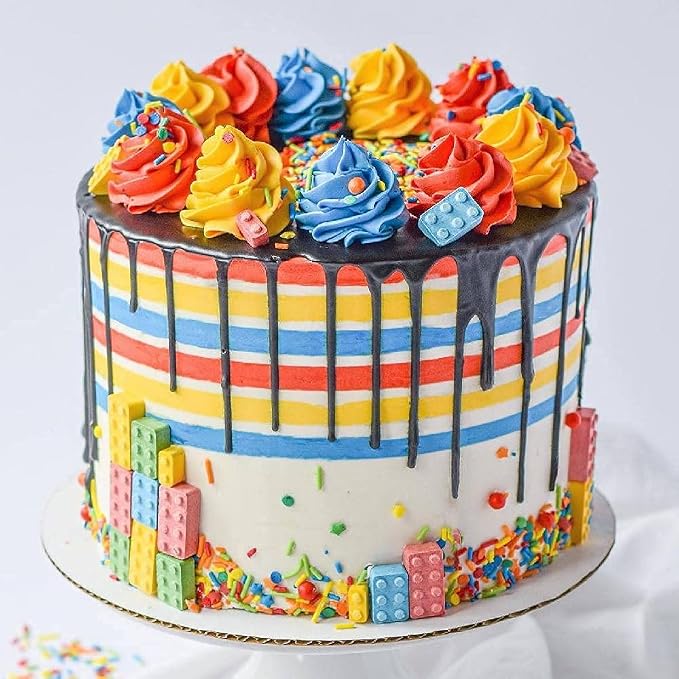 Primary Color Sprinkles ABC Alphabet Sprinkles for Cake Decorating, Baking Cookies, Cupcakes - Bright Colorful Rainbow Cake Sprinkle Decorations and Toppings in Jimmies, Nonpareils, Pearls, with Confetti and Star Quin Sprinkle