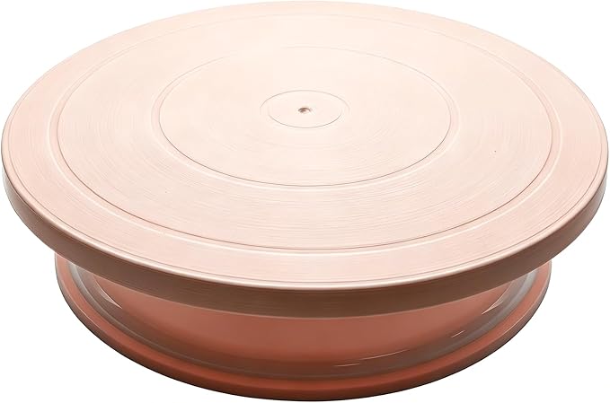 11 Inch Rotating Cake Turntable Anti-slip Rotating Cake Stand for Decorating Sculpting Painting Airbrush Spraying Display Lightweight Spinner (Pink)