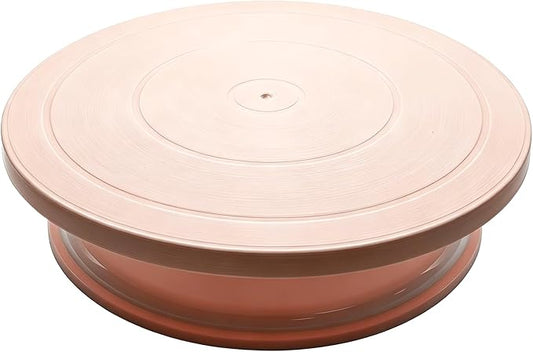 11 Inch Rotating Cake Turntable Anti-slip Rotating Cake Stand for Decorating Sculpting Painting Airbrush Spraying Display Lightweight Spinner (Pink)