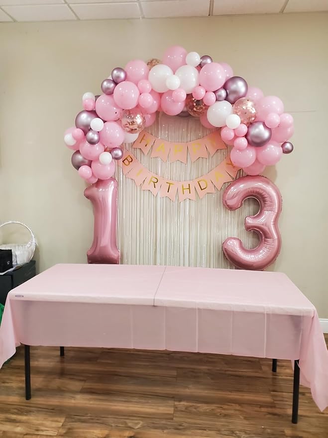 40 Inch Number 7 Balloon, 6 7 Birthday Decorations, Pink Seven Birthday Decor, 7 17 27 70 Year Old Balloon Number for Engagement, Wedding, Graduations
