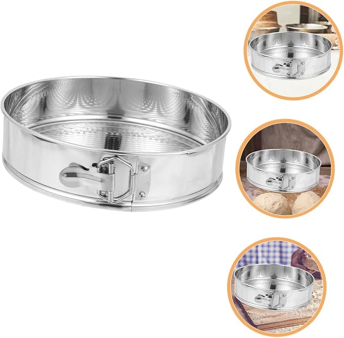 FOMIYES Stainless Steel Springform Cake Pan 9 Inch Locking Removable Bottom Leakproof Baking Mold for Cheesecake and Bread Baking Kitchen Bakeware