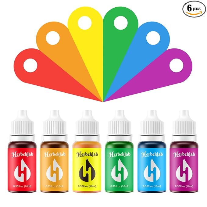 Food Coloring Liquid - 6 Colors x 10 ml Water-Based Concentrated Food Dye for Baking, Icing, Cake Decorating & Easter Eggs