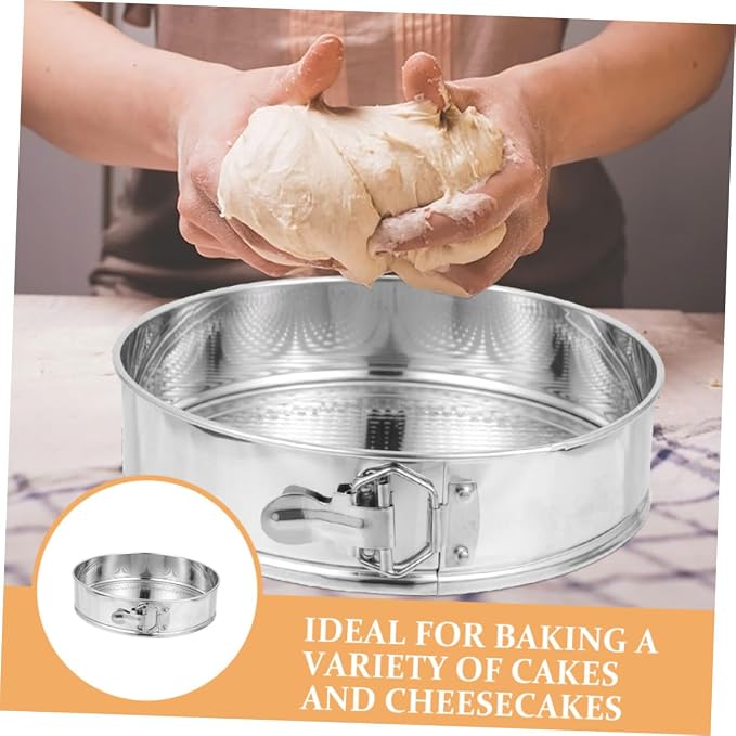 Healifty Springform Baking Pan 9-inch Stainless Steel Cheesecake Pan with Locking Spring, round Leakproof Cake Mold for Home Baking, Sturdy 304 Food-grade Cookware