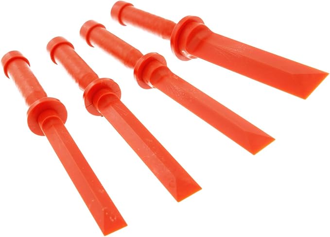 TCP Global 4 Piece Non-Marring Plastic Chisel Scraper Set - 3/4", 7/8", 1", 1-1/2" Wide, Length 11"