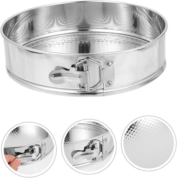 FOMIYES Stainless Steel Springform Cake Pan 9 Inch Locking Removable Bottom Leakproof Baking Mold for Cheesecake and Bread Baking Kitchen Bakeware