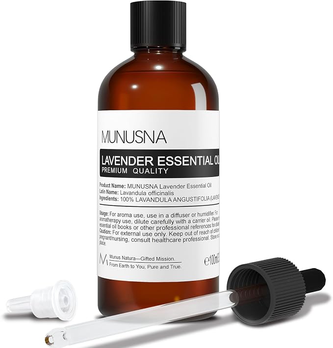 Lavender Essential Oil 100ML, 100% Natural and Pure Lavender Oils for Hair, Body, Skin, Massage, Home, Candle, Soap, Bath Bombs Making