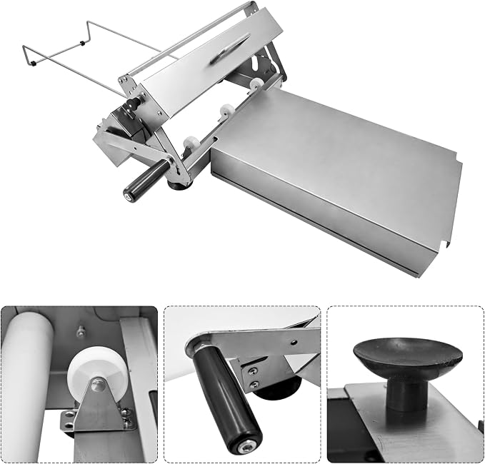 12" Folding Dough Sheeter Manual Dough Roller with Thickness Adjustment (0.1-25mm) Stainless Steel Counter Top Dough Sheeter for Pizza Croissants Pastry and Crust Home & Commercial Use