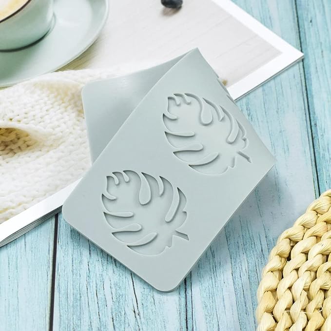 Fondant Silicone Moulds Tropical Leaves Silicone Imprint Mat Gum Paste Press Mold for Cake Chocolate Cupcake Decorating Cake Toppers Candy Cookies Resin Sugarcraft (C_7.72x2.72x0.12inch)