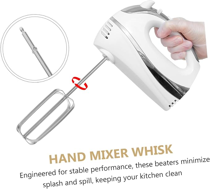 Hemobllo 2pcs Stainless Steel Egg Beater Replacement Parts for Hand Blender Electric Mixers Drill Whisk Attachment Wire Stirrer
