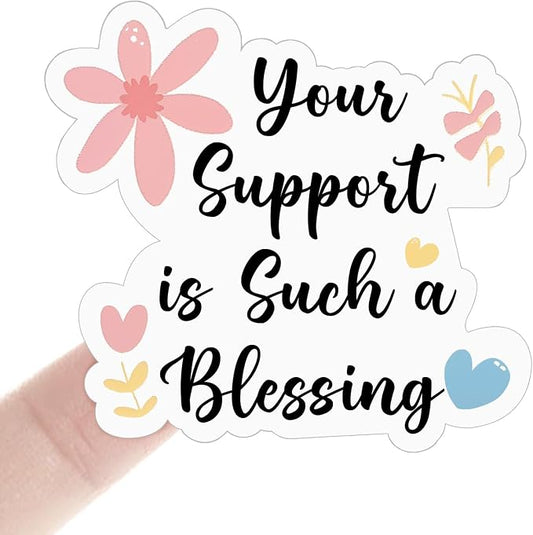 120 Pack Thank You Stickers for Small Business, Your Support is Such a Blessing Labels for Bakery Boxes, Mailers, Gift Bags & Handmade Packaging, 1.7 Inch